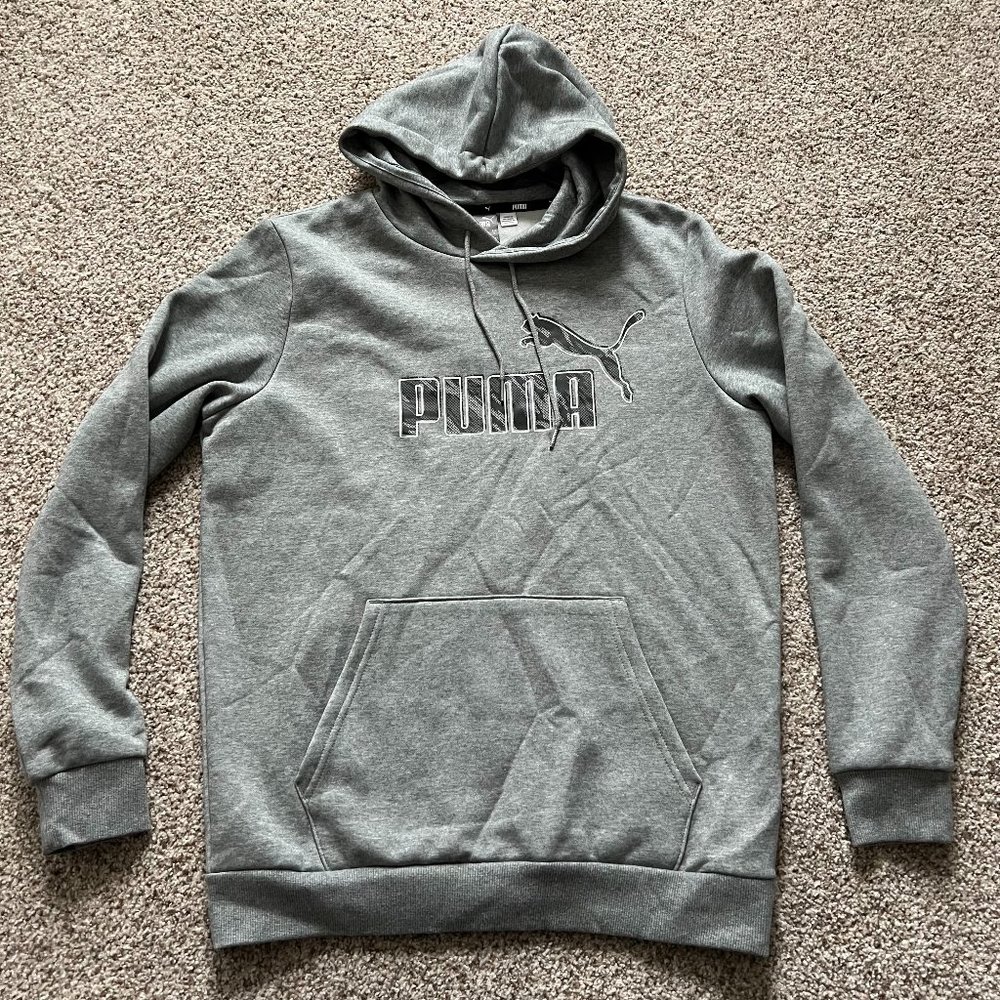 Puma Mens Medium Gray Pullover Hoodie NEW